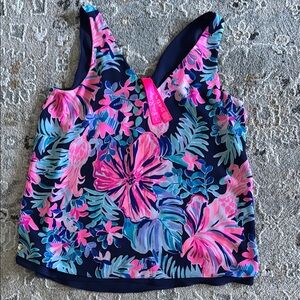 Lilly Pulitzer Pink and Blue Reversible Sleeveless Tank Top